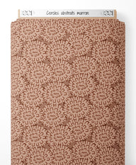 Tissu - Cercles abstraits marron