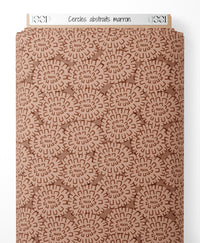 Tissu - Cercles abstraits marron