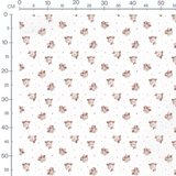 Tissu - Oursons blancs et pois roses 2