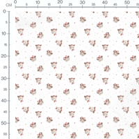 Tissu - Oursons blancs et pois roses 2
