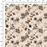 Tissu - fleurs beige leopard