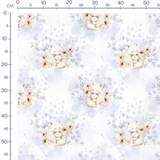 Tissu - Loups et fleurs pastel