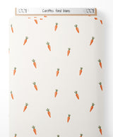 Tissu - Carottes sur fond blanc