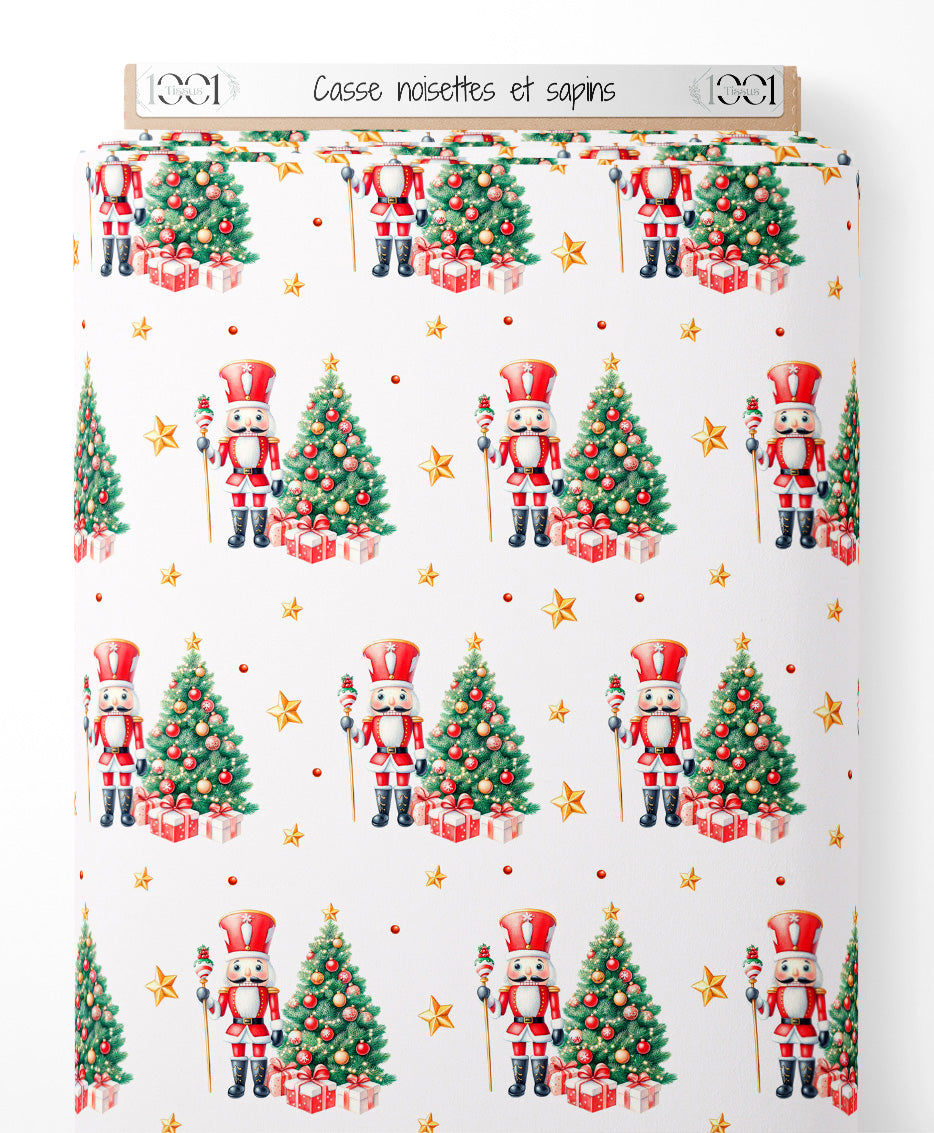 Tissu - Casse-noisettes et sapins