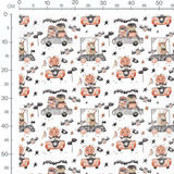 Tissu - Voitures Halloween avec personnages
