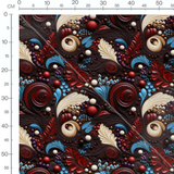 Tissu - Arabesques 3D Chocolat Coloré