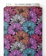 Tissu - Fleurs multicolores abstraites