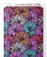 Tissu - Fleurs multicolores abstraites