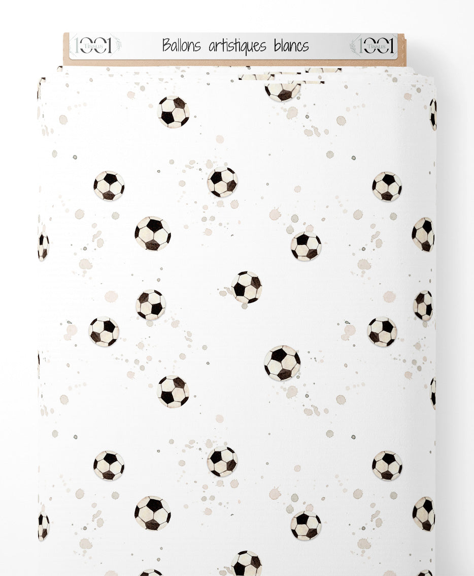 Tissu - Ballons artistiques blancs