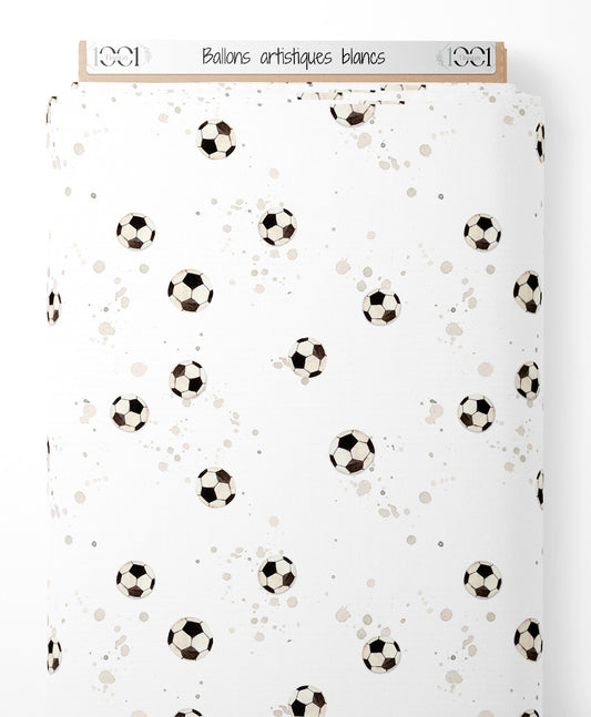 Tissu - Ballons artistiques blancs