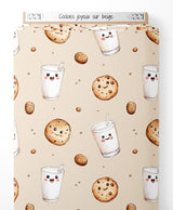 Tissu - Cookies joyeux sur beige