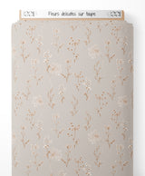 Tissu - Fleurs délicates sur taupe