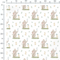 Tissu - elephant et canard aquarelle