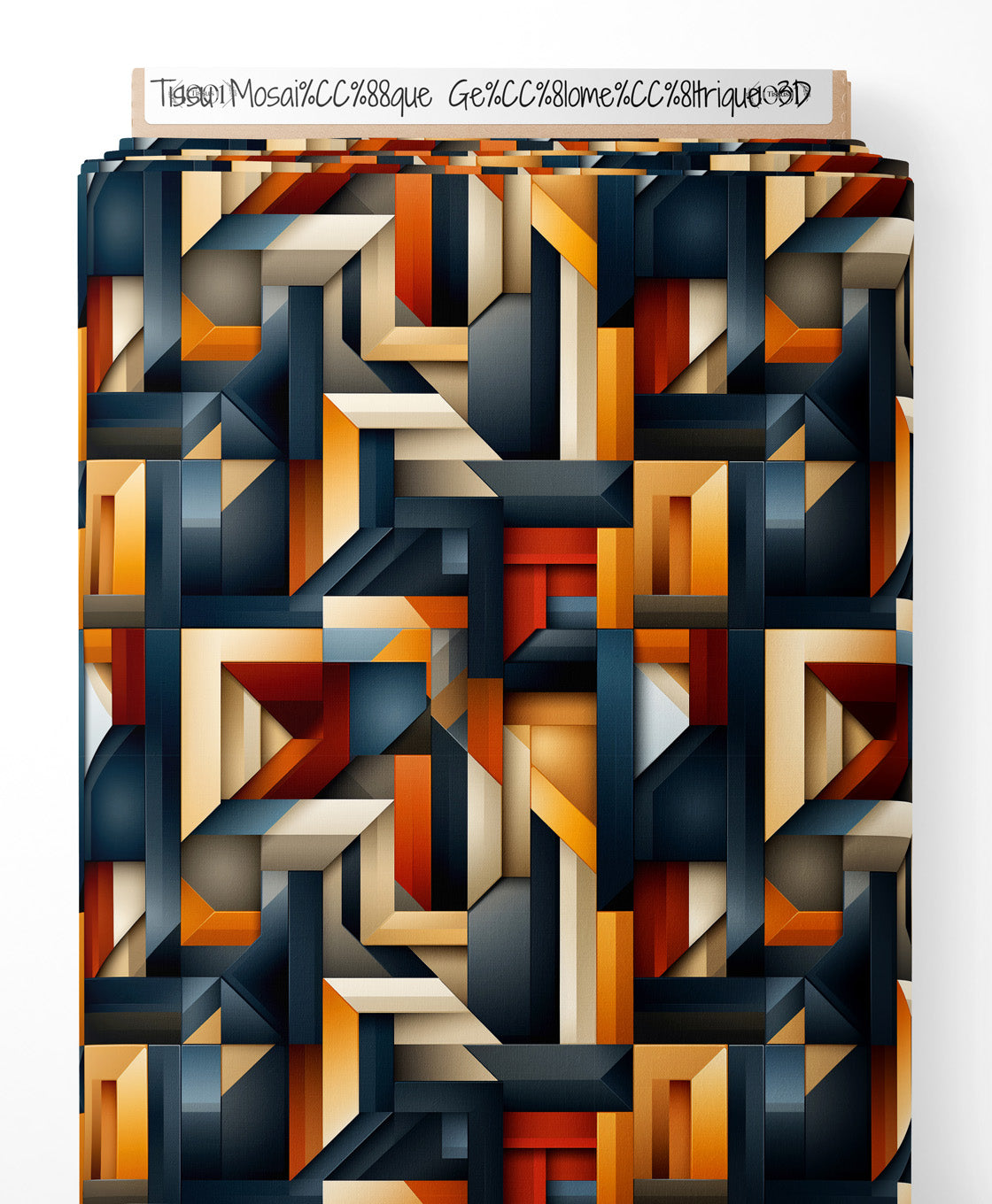 Tissu - Mosaïque Géométrique 3D