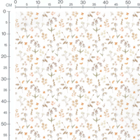 Tissu - Fleurs beige et orange légères