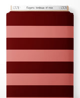 Tissu - Rayures bordeaux et rose