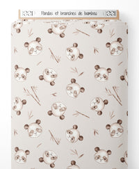 Tissu - Pandas et branches de bambou