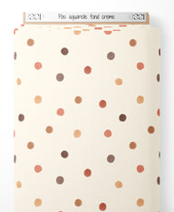Tissu - Pois aquarelle sur fond crème