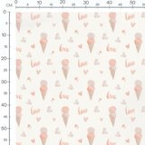 Tissu - Glaces et papillons pastel