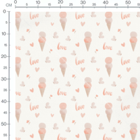 Tissu - Glaces et papillons pastel