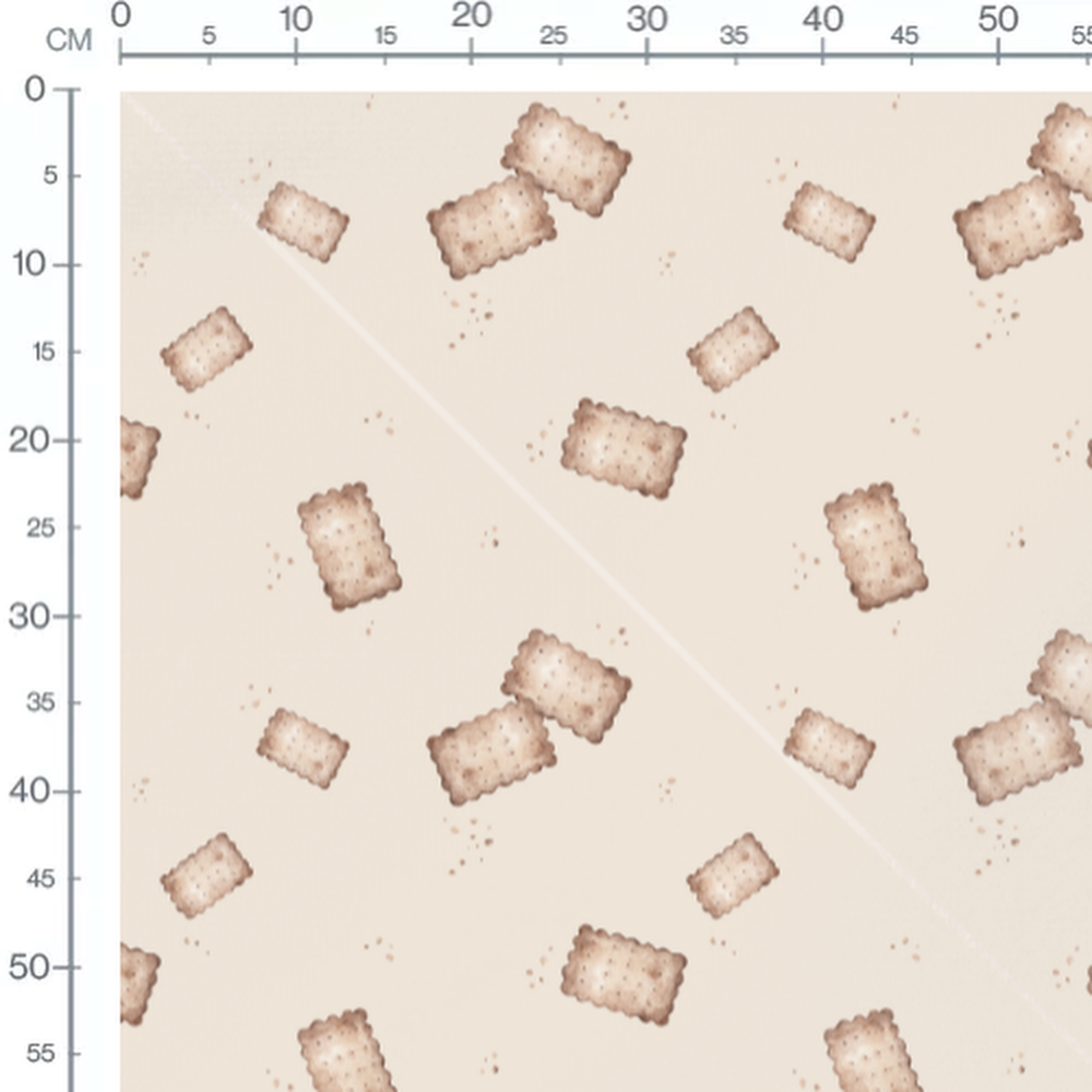Tissu - Biscuits sur fond beige