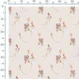 Tissu - Oursons et cerfs-volants bruns