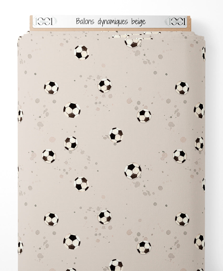Tissu - Ballons dynamiques beige