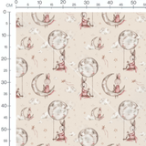 Tissu - Lapins et lunes aquarelle