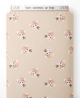 Tissu - Souris couronnées sur beige