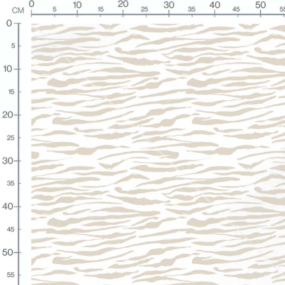 Tissu - Rayures zèbre beige sur blanc