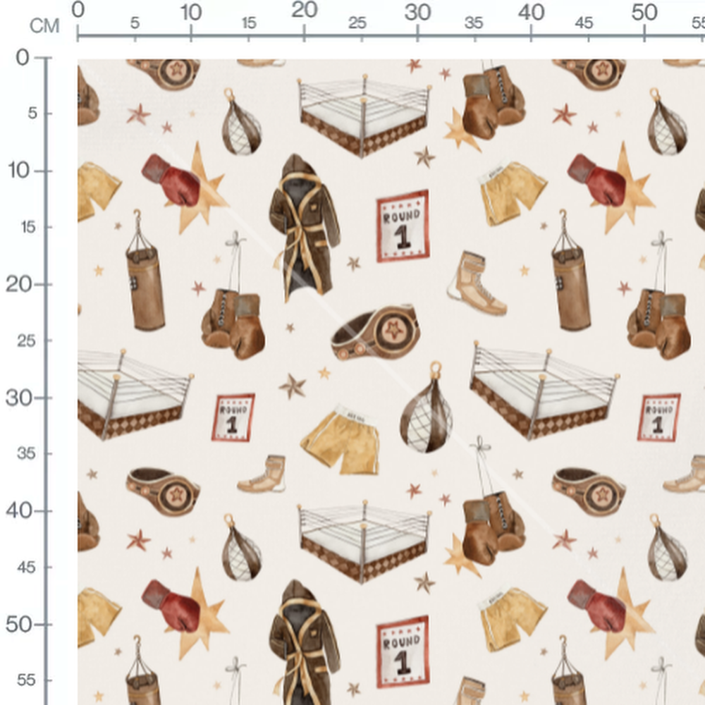 Tissu - Boxe vintage sur fond beige