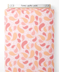 Tissu - Formes gouttes pastel