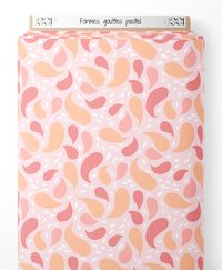 Tissu - Formes gouttes pastel