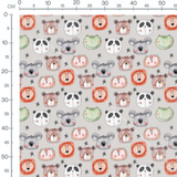 Tissu - Visages d'animaux colorés
