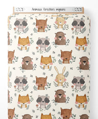 Tissu - Animaux forestiers mignons