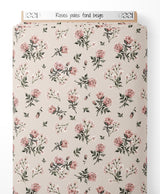 Tissu - Roses pâles sur fond beige