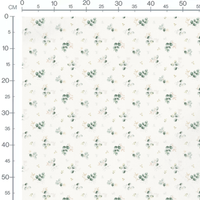 Tissu - Fleurs beiges sur fond blanc 2