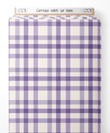 Tissu - Carreaux violets sur blanc