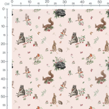 Tissu - Animaux forestiers et baies