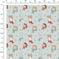 Tissu - Animaux écharpes fond bleu