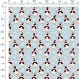 Tissu - Pingouins et flocons neige