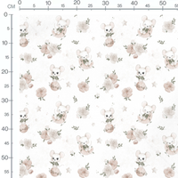 Tissu - Souris blanches et étoiles pastel
