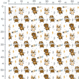 Tissu - Visages d'animaux en noir et blanc