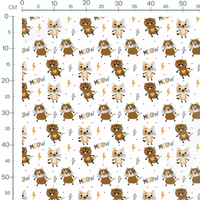 Tissu - Visages d'animaux en noir et blanc