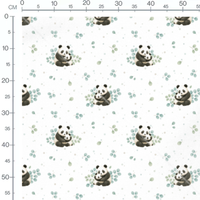 Tissu - Pandas câlins et feuillages