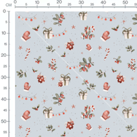Tissu - Cadeaux et étoiles rouges