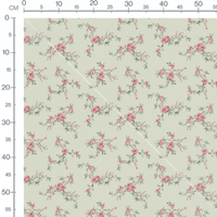 Tissu - Roses roses sur fond vert clair