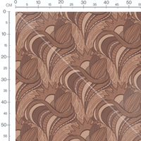 Tissu - Motifs bruns sur fond beige