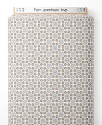 Tissu - Fleurs géométriques beige