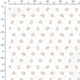 Tissu - Chouettes dessinées fond blanc